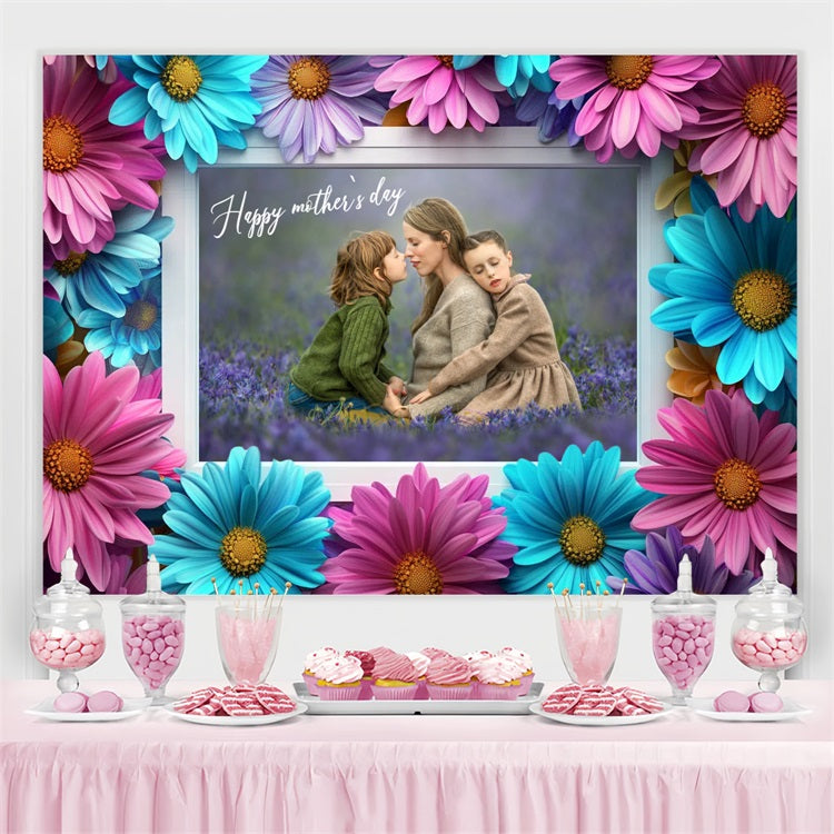 Backdrops For Mother's Day Floral Border Personalized Backdrop UK CSH3-201