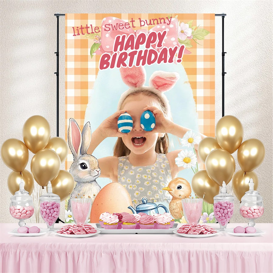 Easter Backdrop Ideas Birthday Bunny Celebration Personalised Backdrop UK CSH3-219