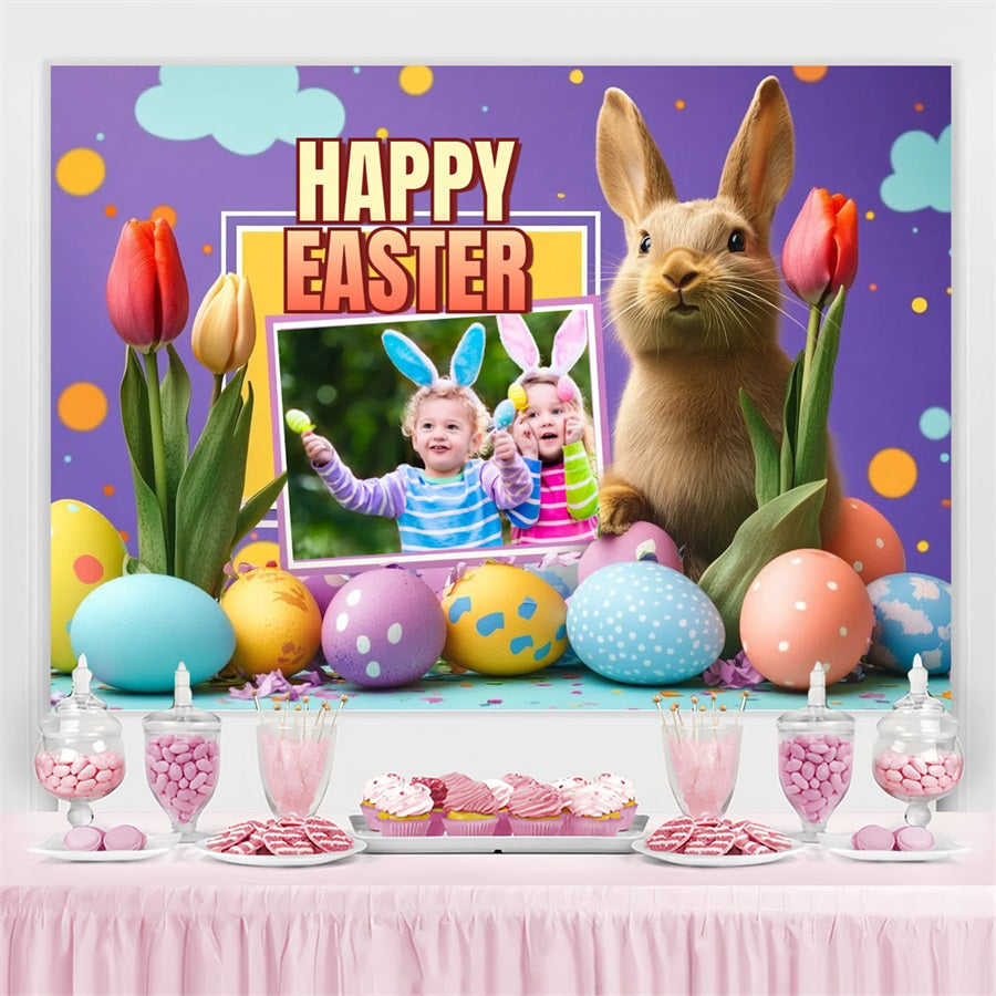 Easter Picture Backdrops Bunny Egg Hunt Personalized Backdrop UK CSH3-225