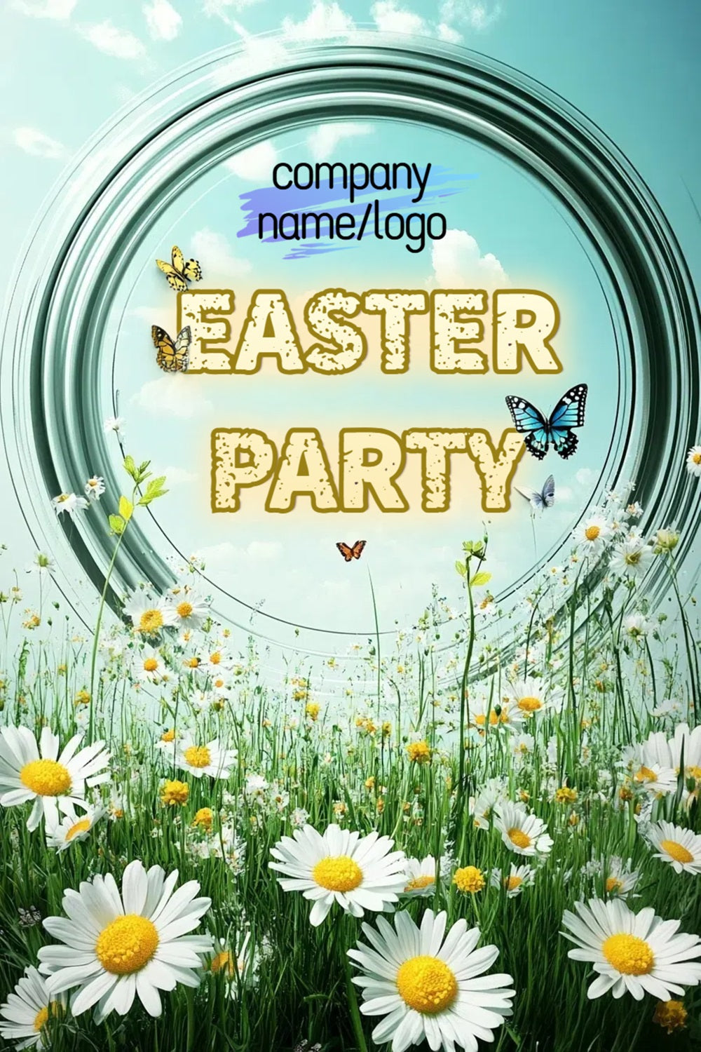 Backdrop Easter Blue Sky Daisies Customized Backdrop UK CSH3-229