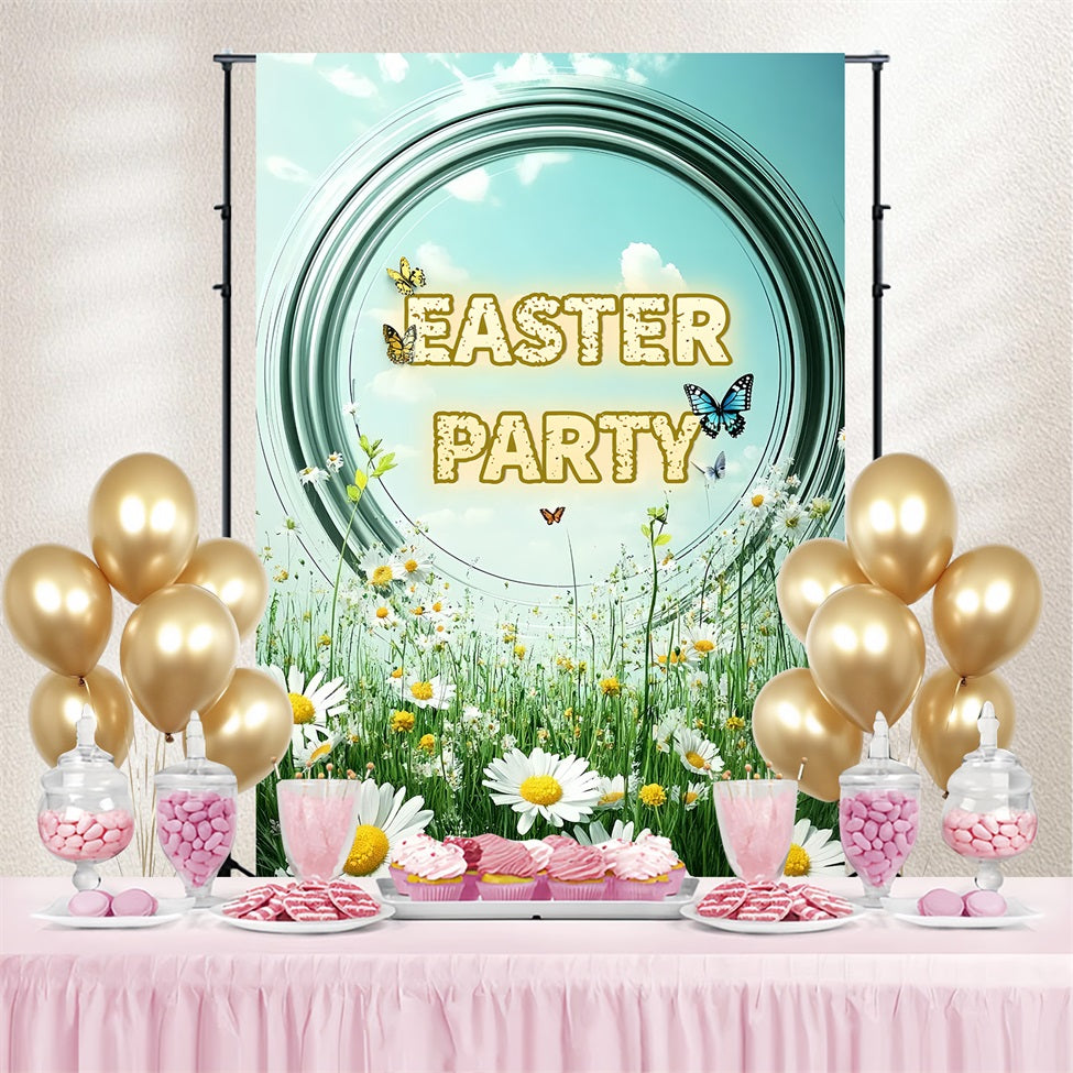 Backdrop Easter Blue Sky Daisies Customized Backdrop UK CSH3-229
