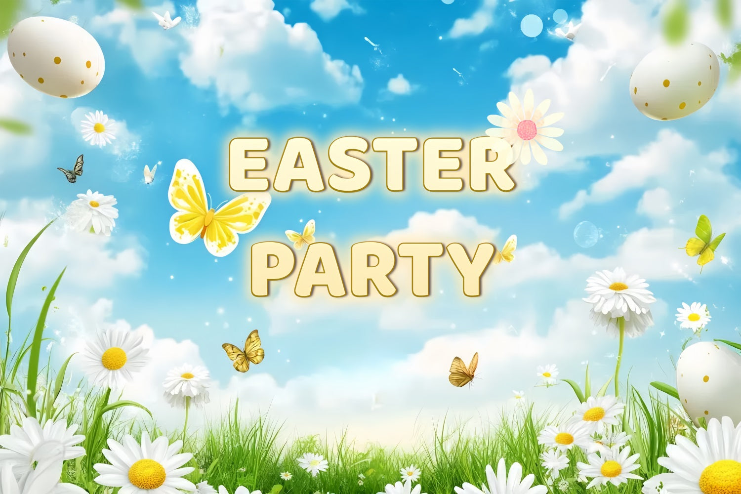 Easter Backdrop Spring Daisy Egg Hunt Custom Backdrop UK CSH3-231