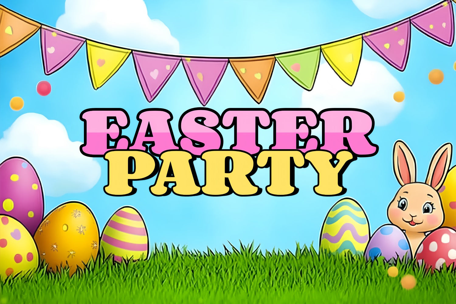 Easter Backdrops Colorful Cartoon Party Personalized Backdrop UK CSH3-232
