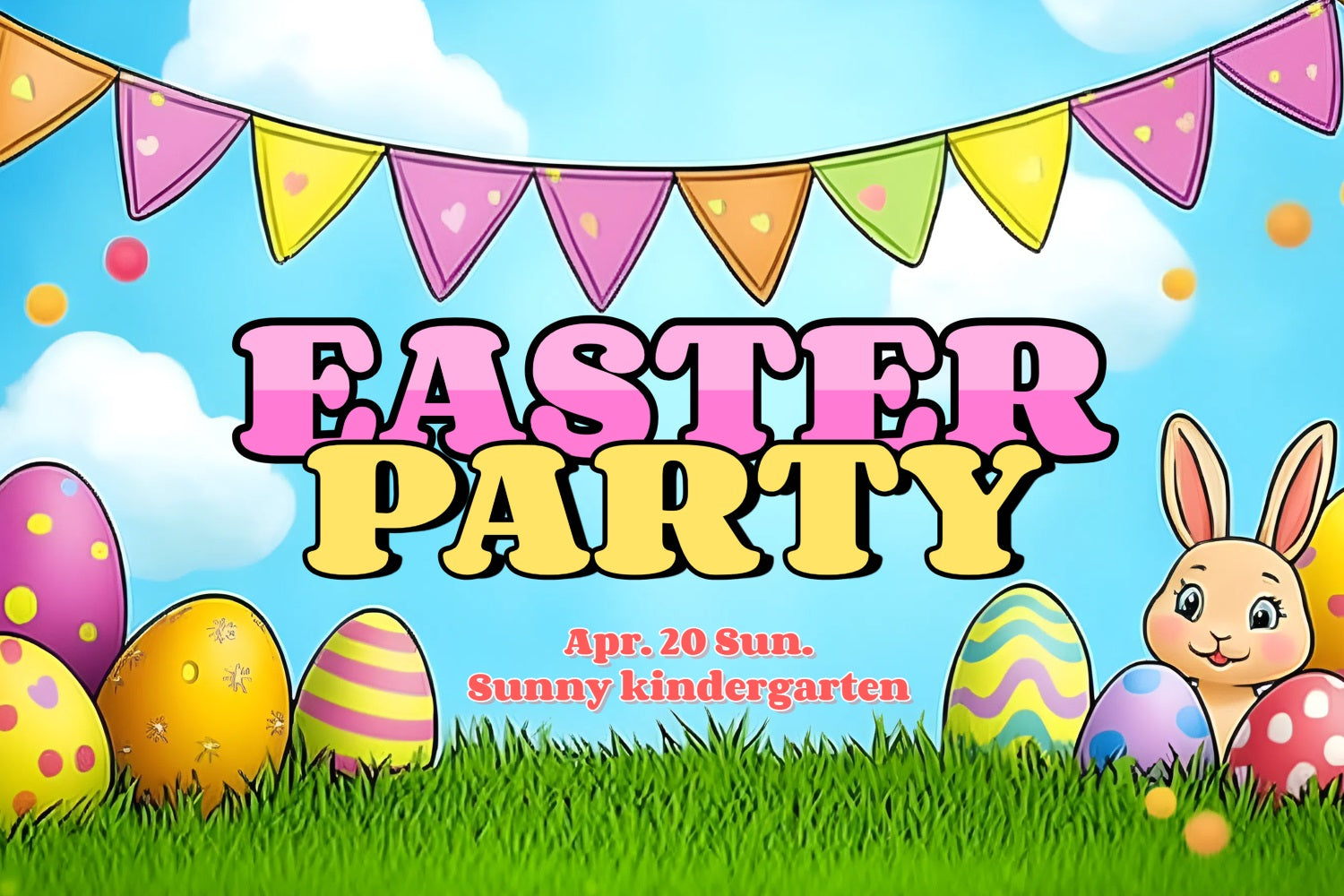 Easter Backdrops Colorful Cartoon Party Personalized Backdrop UK CSH3-232