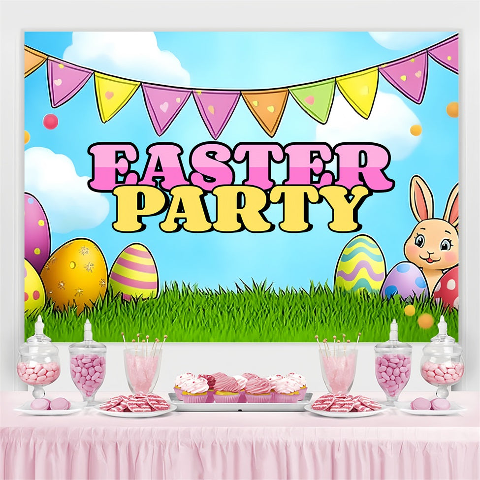 Easter Backdrops Colorful Cartoon Party Personalized Backdrop UK CSH3-232