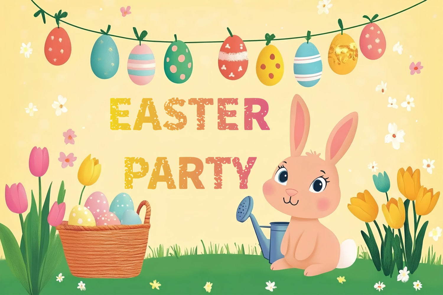 Easter Egg Backdrop Bunny Egg Hunt Personalised Backdrop UK CSH3-234