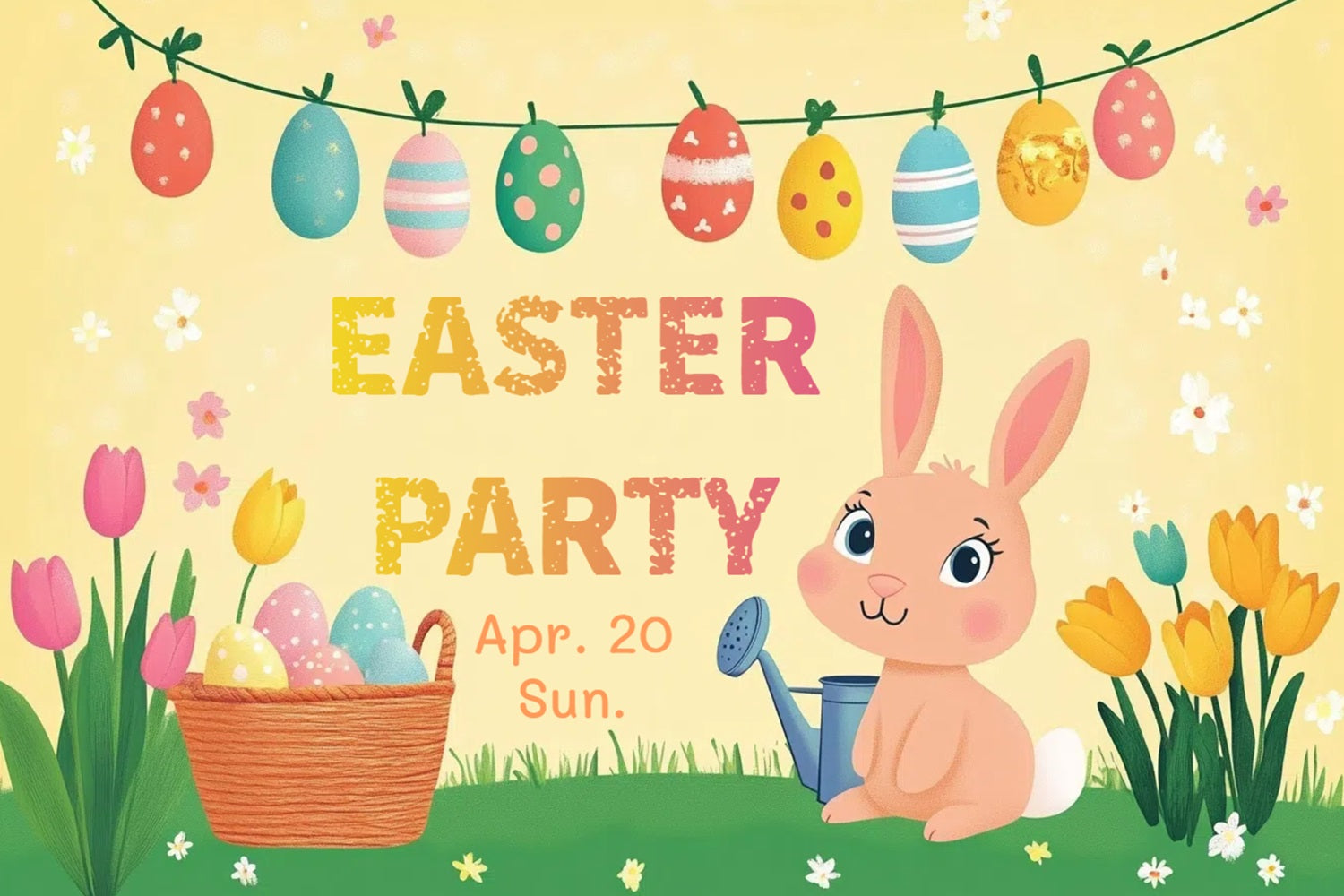 Easter Egg Backdrop Bunny Egg Hunt Personalised Backdrop UK CSH3-234