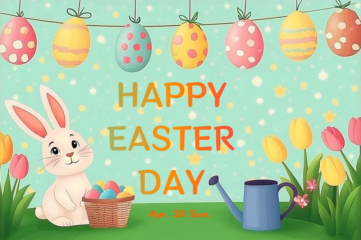 Backdrops For Easter Bunny Tulips Celebration Custom Backdrop UK CSH3-235