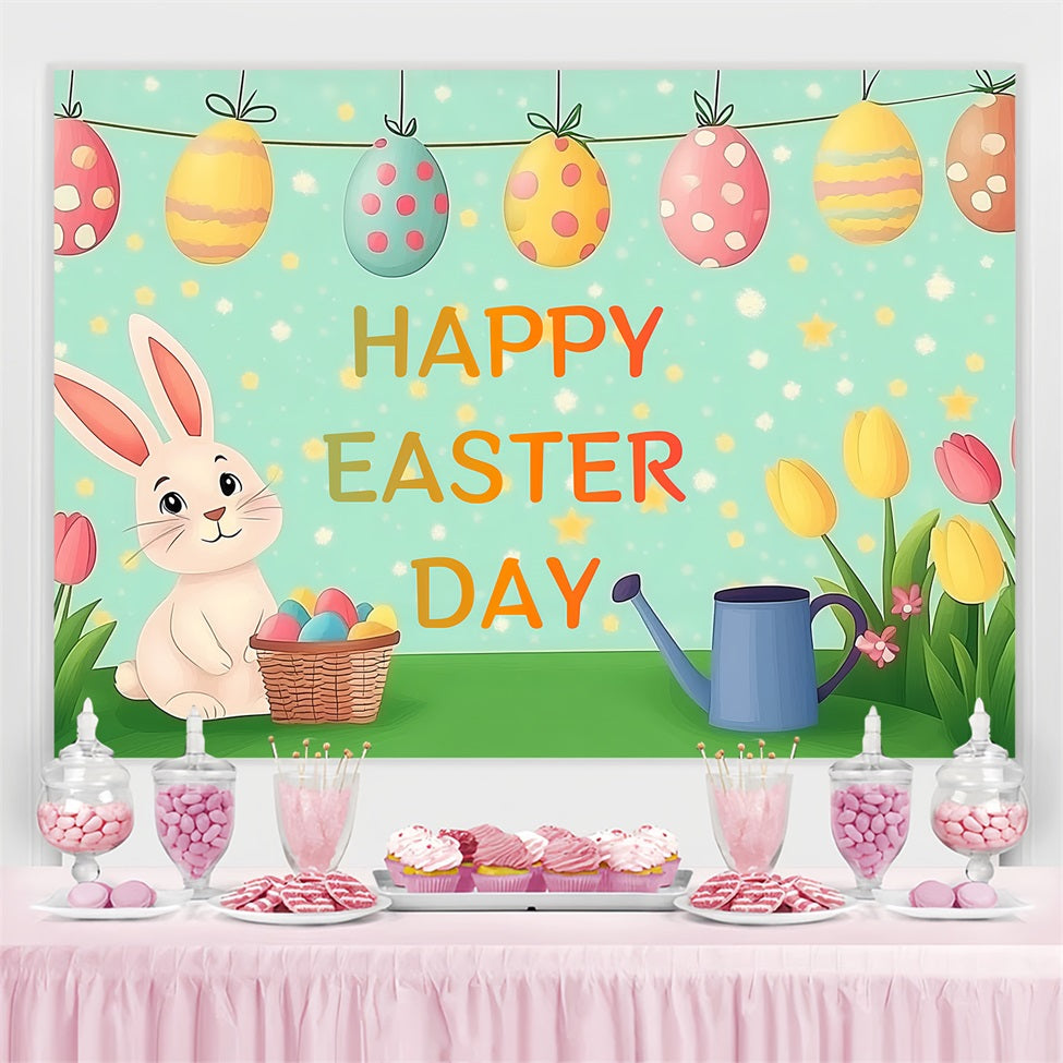 Backdrops For Easter Bunny Tulips Celebration Custom Backdrop UK CSH3-235