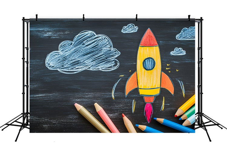 Back To School Backdrop Ideas Space Exploration Sketch Backdrop UK CSH3-24