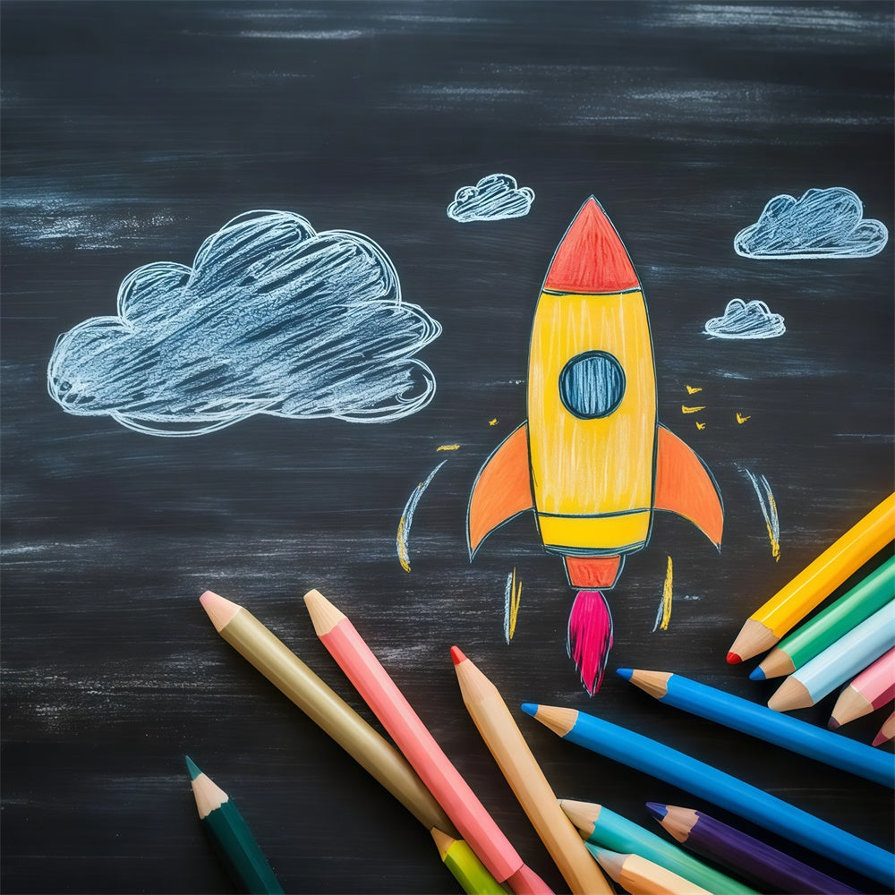 Back To School Backdrop Ideas Space Exploration Sketch Backdrop UK CSH3-24