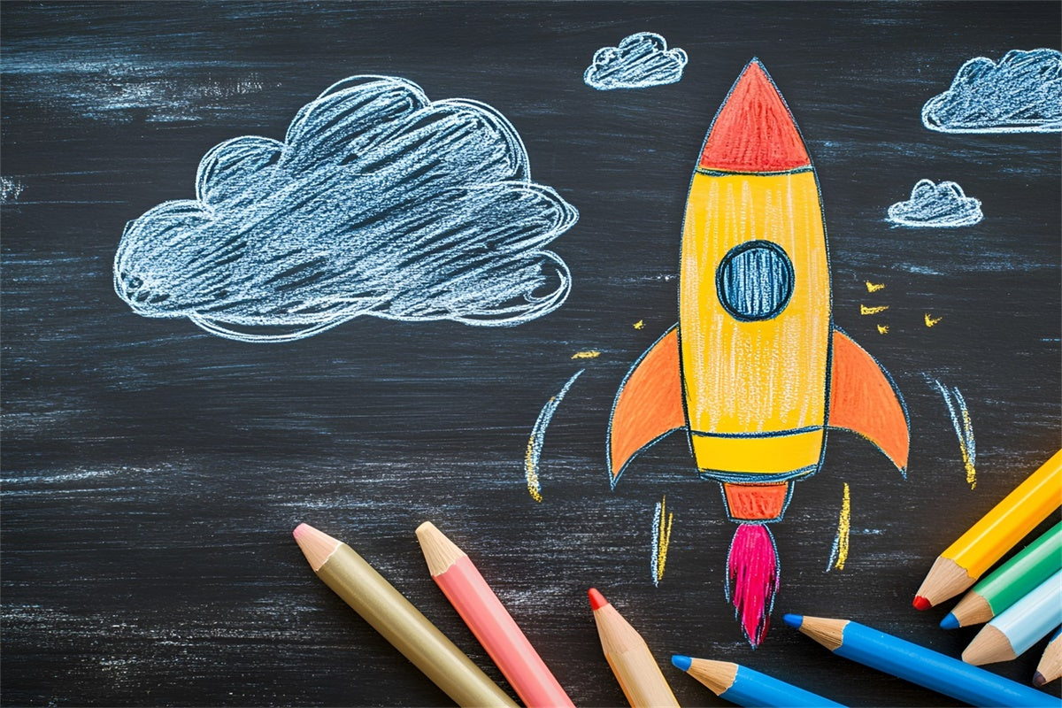 Back To School Backdrop Ideas Space Exploration Sketch Backdrop UK CSH3-24