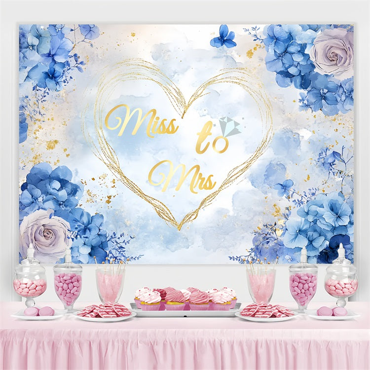 Backdrops For Bridal Shower Gold Heart Watercolor Personalized Backdrop UK CSH3-276