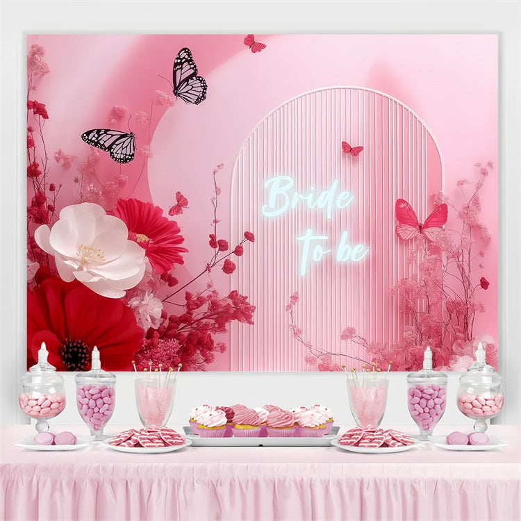 Bridal Shower Backdrops Pink Archway Floral Custom Backdrop UK CSH3-277