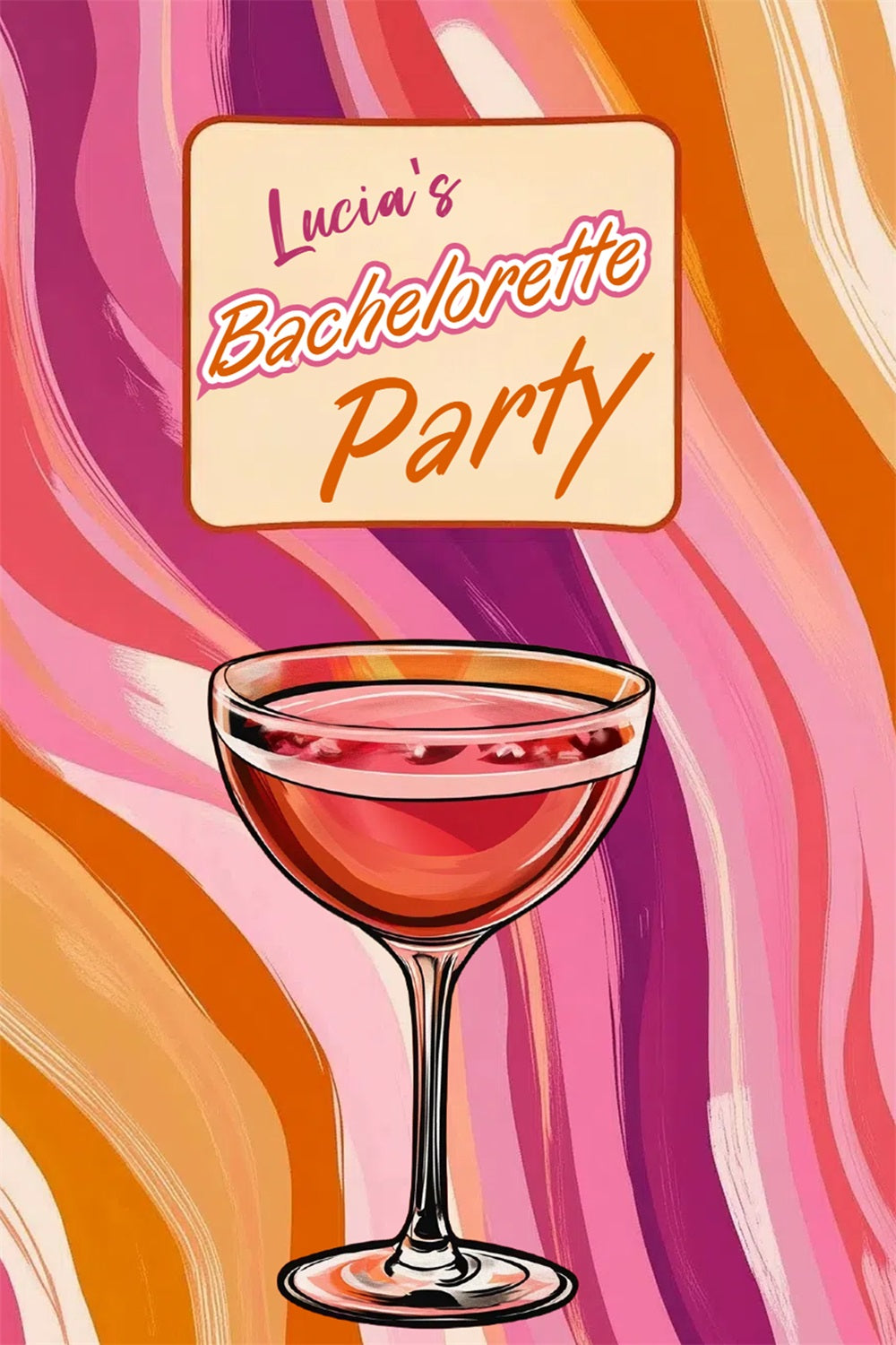 Bridal Shower Backdrop Design Cocktail Party Bachelorette Personalized Backdrop UK CSH3-290