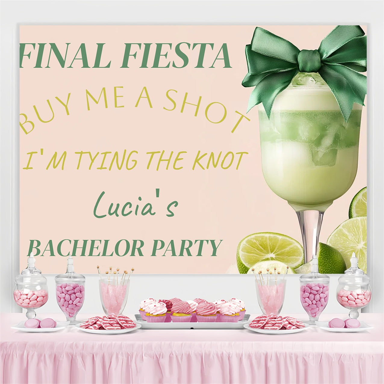 Bridal Shower Backdrop Decoration Ideas Fiesta Bachelorette Customized Backdrop UK CSH3-291