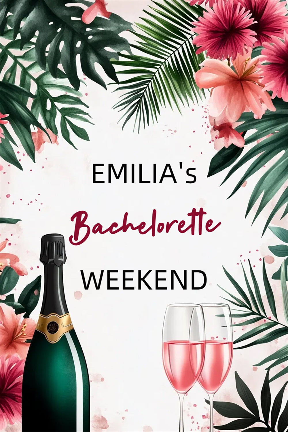 Photo Backdrop For Bridal Shower Bachelorette Champagne Custom Backdrop UK CSH3-293