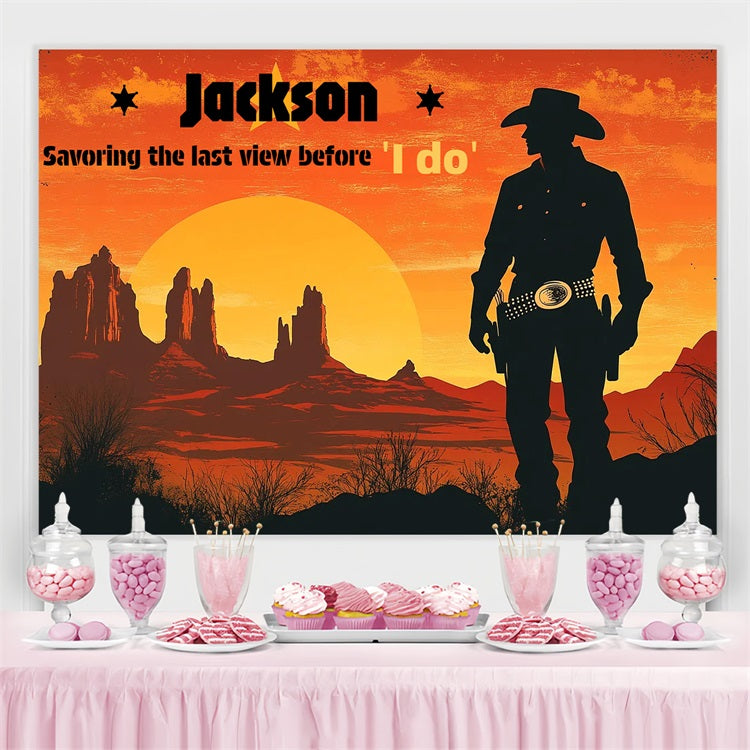 Wedding Photo Backdrop Western Groom Bash Customized Backdrop UK CSH3-300