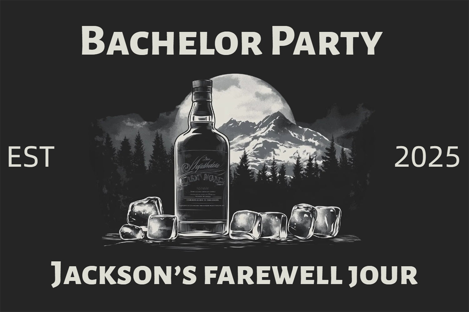 Backdrop Wedding Forest Bachelor Whiskey Personalised Backdrop UK CSH3-305