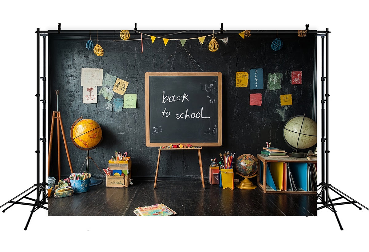 Back To School Backdrop Retro Classroom Blackboard Backdrop UK CSH3-34