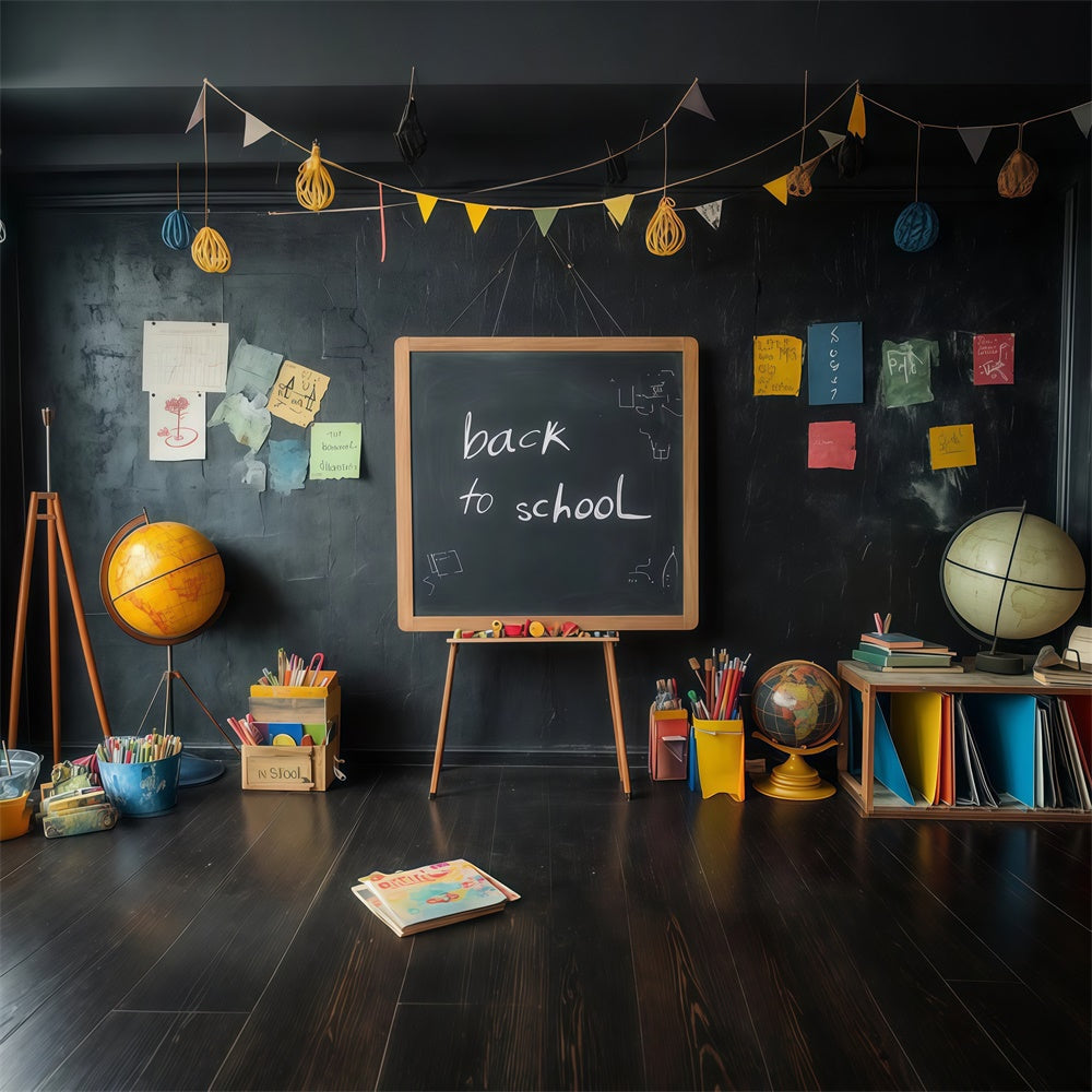 Back To School Backdrop Retro Classroom Blackboard Backdrop UK CSH3-34