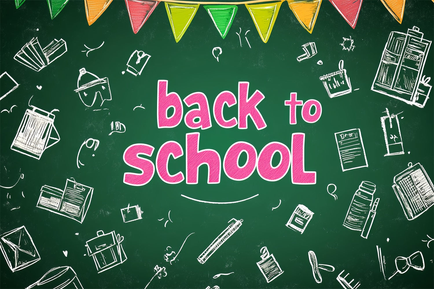 Back To School Backdrop Ideas Classic Green Chalkboard Backdrop UK CSH3-36