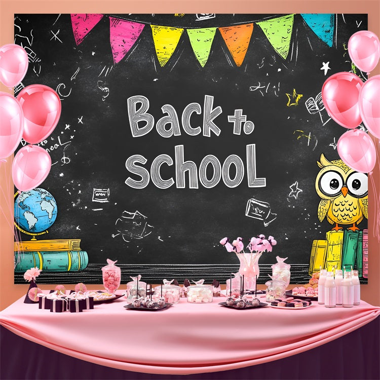 Backdrop Back To School Hand-Drawn Doodles Blackboard Backdrop UK CSH3-41