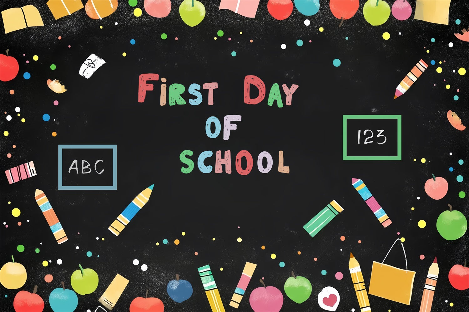 Back To School Backdrop Ideas Fun Blackboard Decoration Backdrop UK CSH3-42