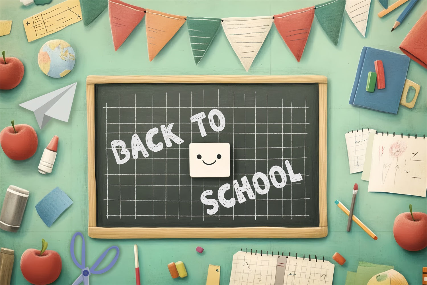 Back To School Backdrop Ideas Chalkboard Classroom Decor Backdrop UK CSH3-56