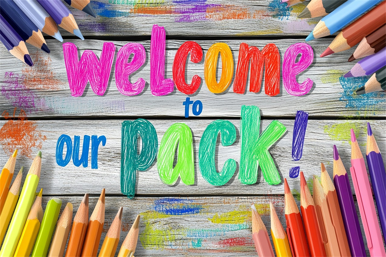 Back To School Picture Backdrop Colorful Pencil Wooden Backdrop UK CSH3-79