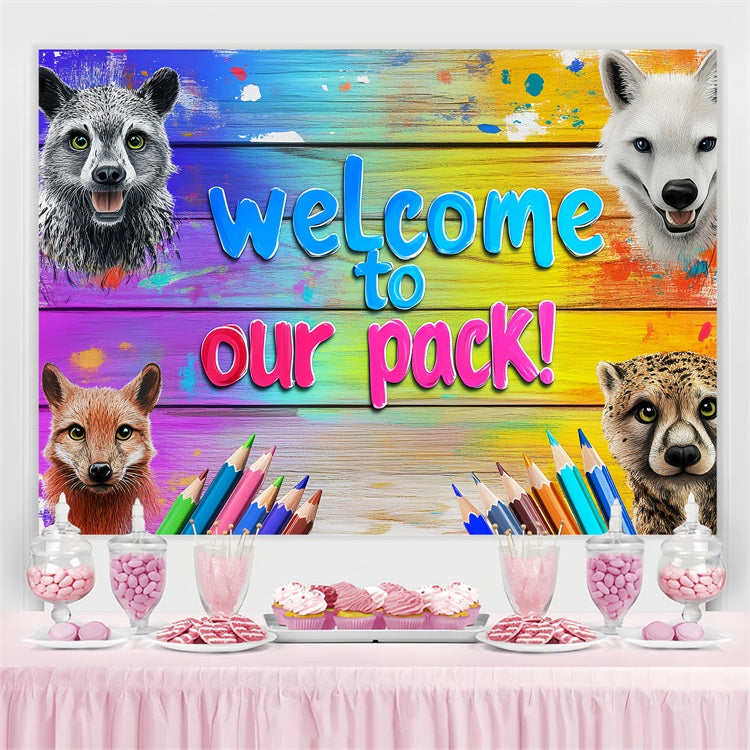 Back To School Photo Backdrop Animal Kingdom Welcome Backdrop UK CSH3-80