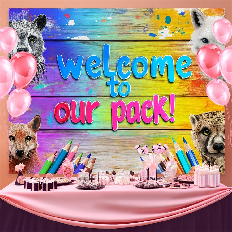 Back To School Photo Backdrop Animal Kingdom Welcome Backdrop UK CSH3-80