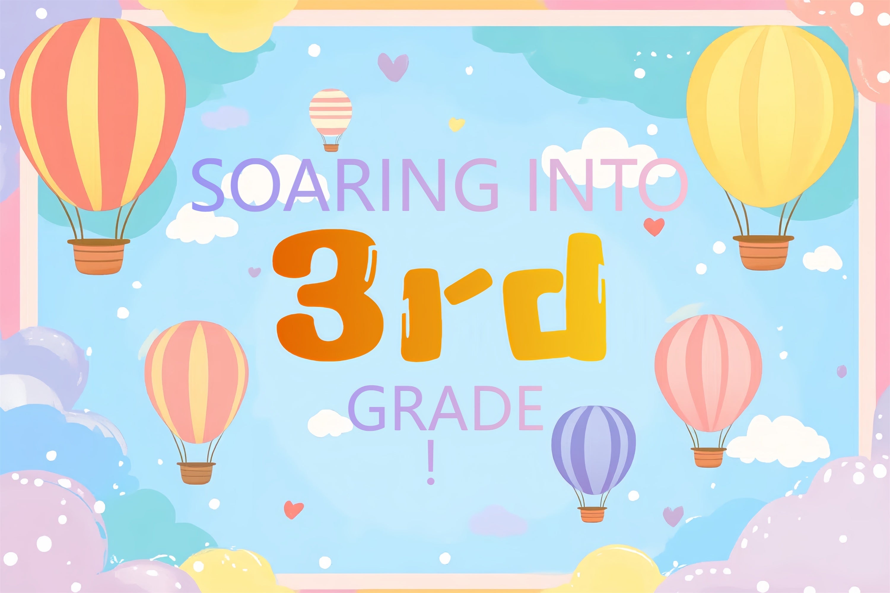 Backdrop For Back To School Hot Air Balloon Adventure Backdrop UK CSH3-81