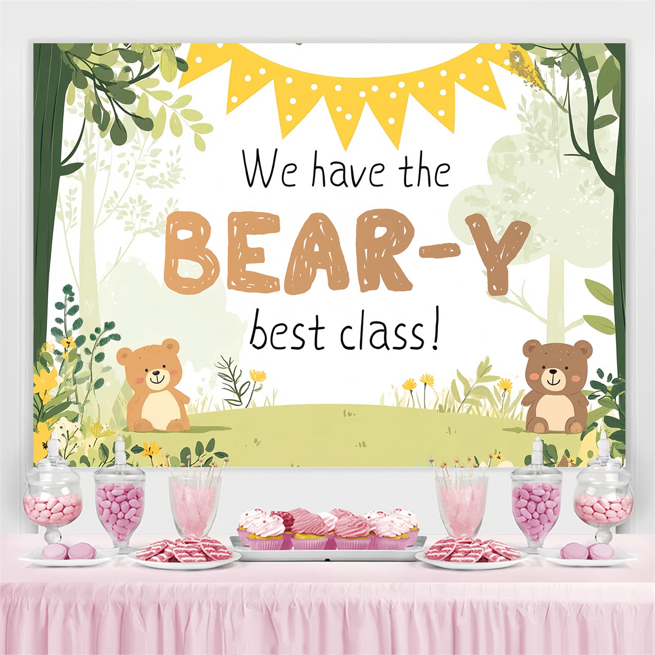 Back To School Backdrops Enchanted Forest Teddy Bear Backdrop UK CSH3-82