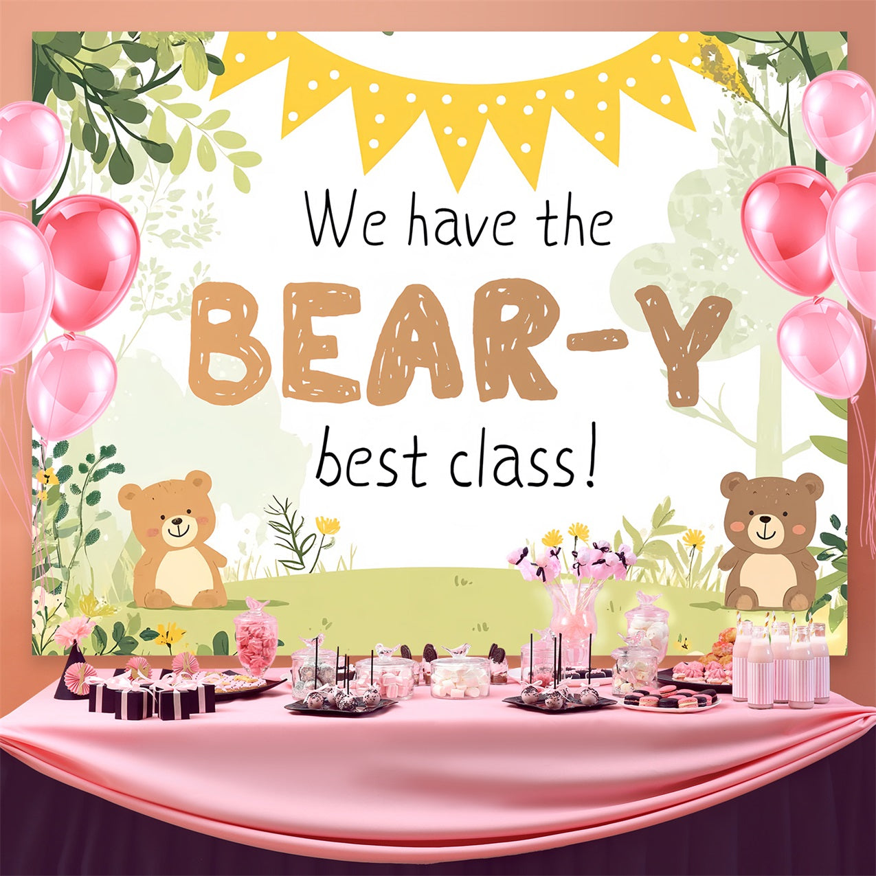 Back To School Backdrops Enchanted Forest Teddy Bear Backdrop UK CSH3-82