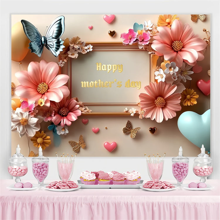 Backdrops For Mother's Day Chic Balloon Floral Customized Backdrop UK CSH3-99