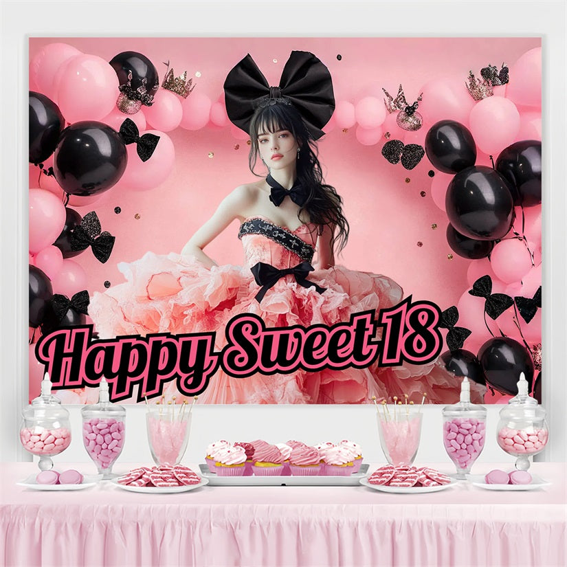 Custom Made Birthday Backdrops Crown Balloon Backdrop UK CSH4-10