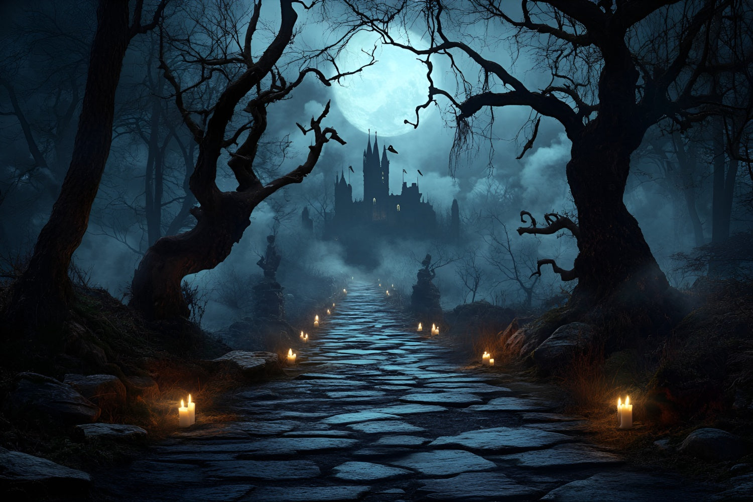 Halloween Photo Backdrop Horror Forest Walk Backdrop UK CSH4-100