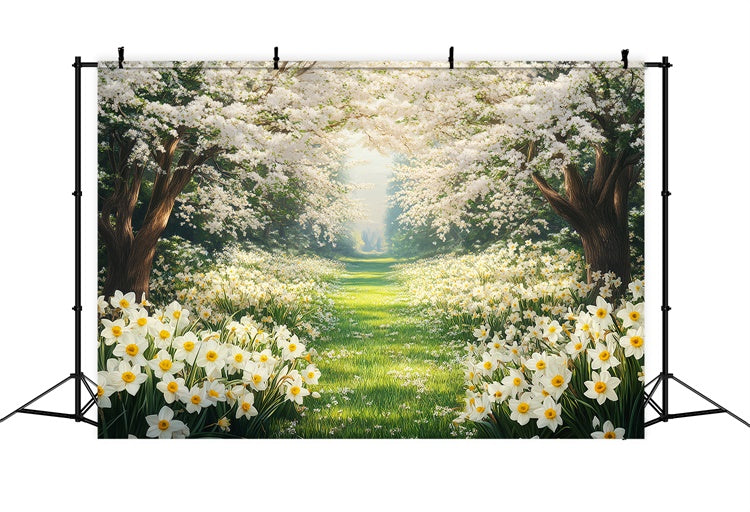 Forest Photo Backdrops Dreamy Floral Pathway Backdrop UK CSH4-113