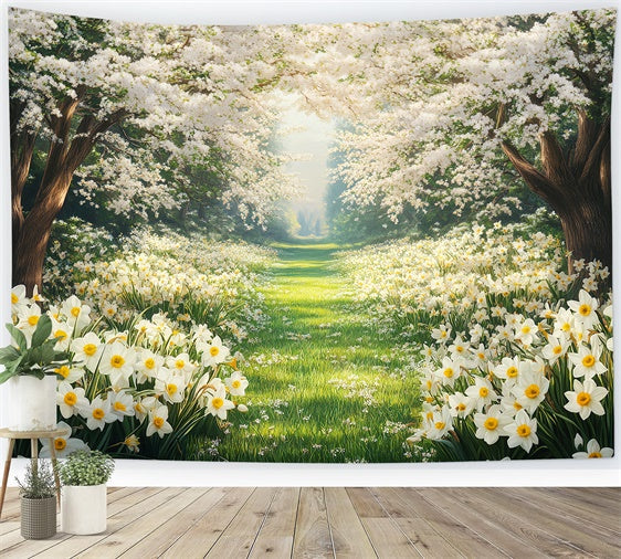 Forest Photo Backdrops Dreamy Floral Pathway Backdrop UK CSH4-113