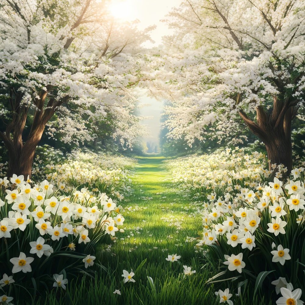Forest Photo Backdrops Dreamy Floral Pathway Backdrop UK CSH4-113