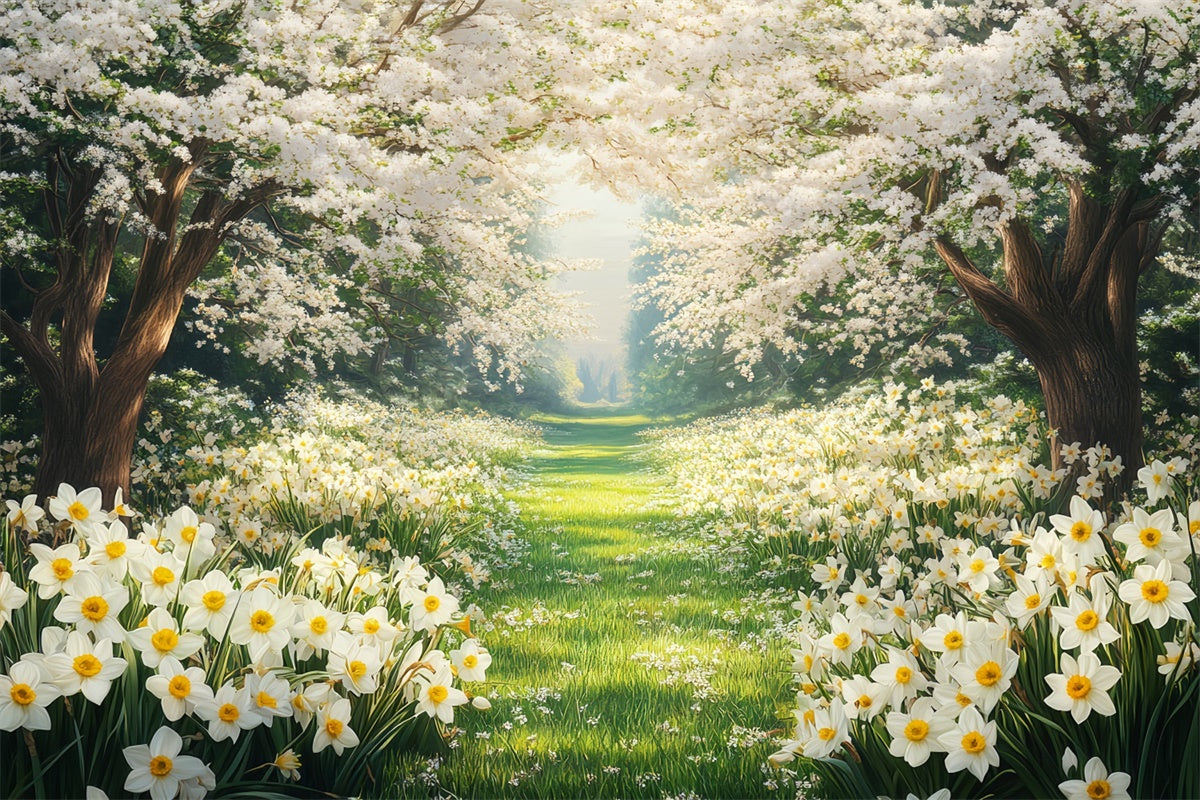 Forest Photo Backdrops Dreamy Floral Pathway Backdrop UK CSH4-113