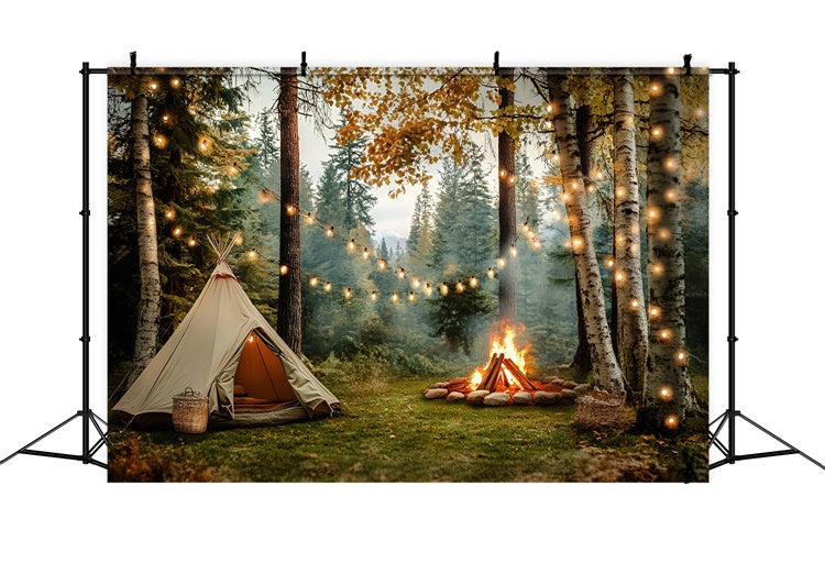 Autumn Forest Backdrop Cozy Forest Camping Backdrop UK CSH4-116