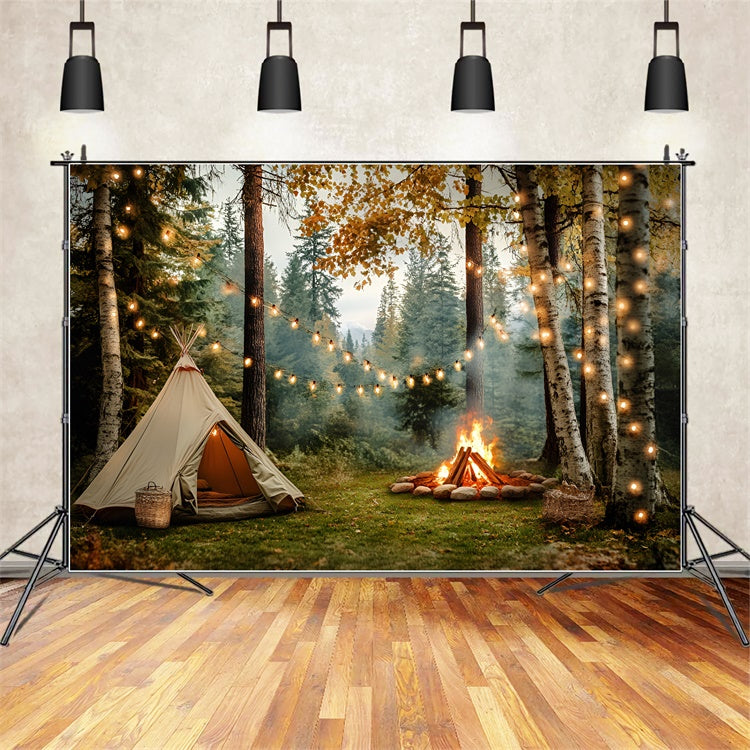Autumn Forest Backdrop Cozy Forest Camping Backdrop UK CSH4-116