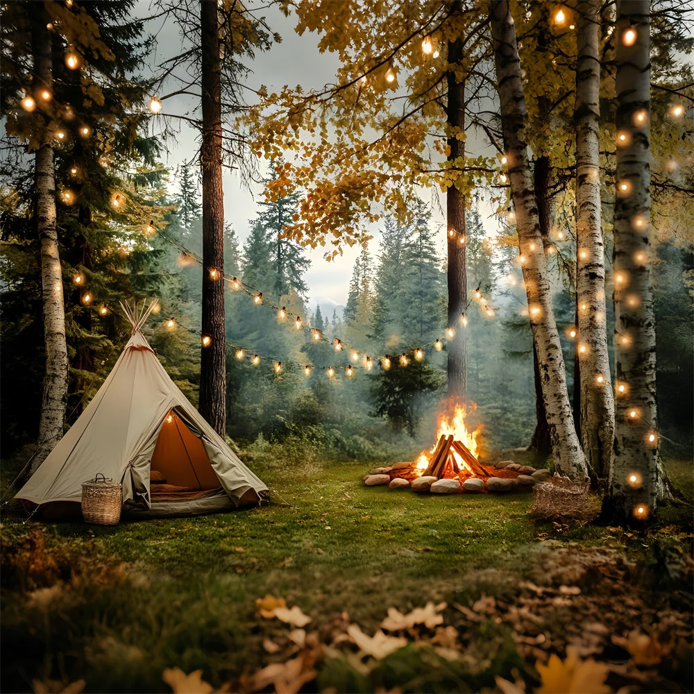 Autumn Forest Backdrop Cozy Forest Camping Backdrop UK CSH4-116