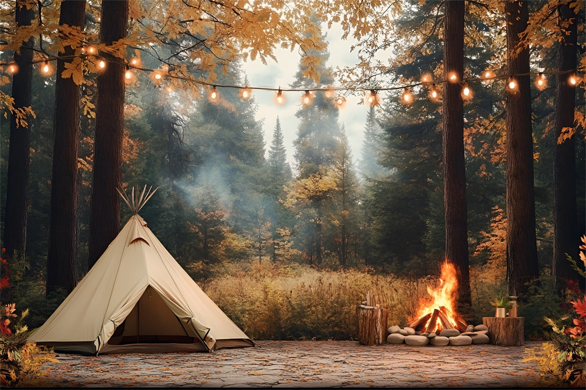 Autumn Forest Backdrop Tranquil Tent Autumn Pines Backdrop UK CSH4-117