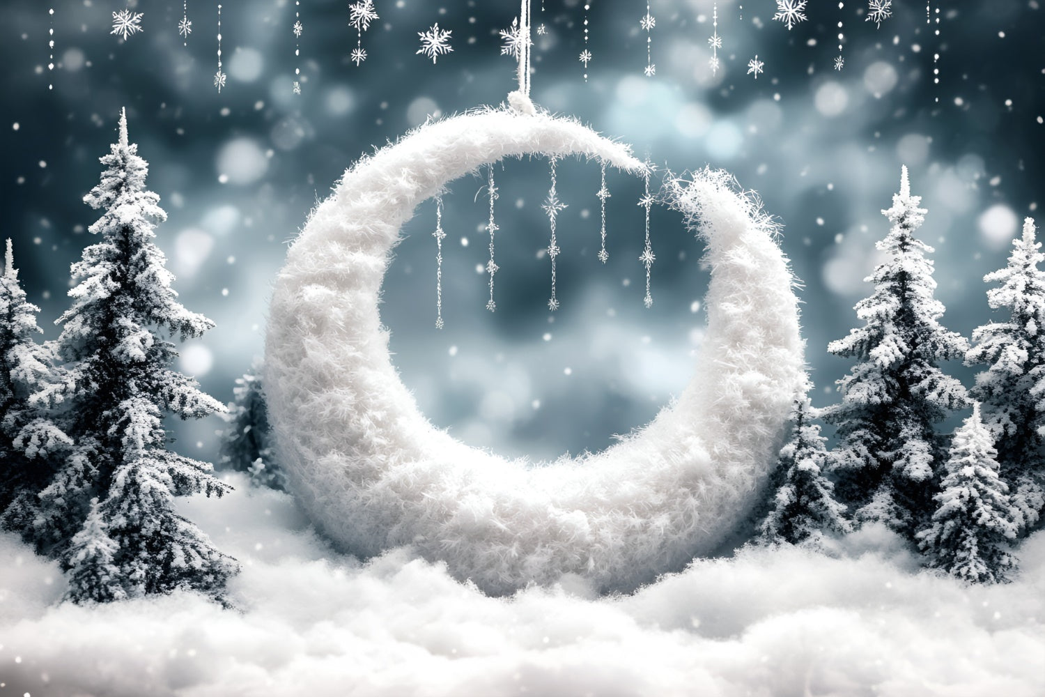 Forest Photo Backdrops Sparkling Snowfall Fantasy Backdrop UK CSH4-123