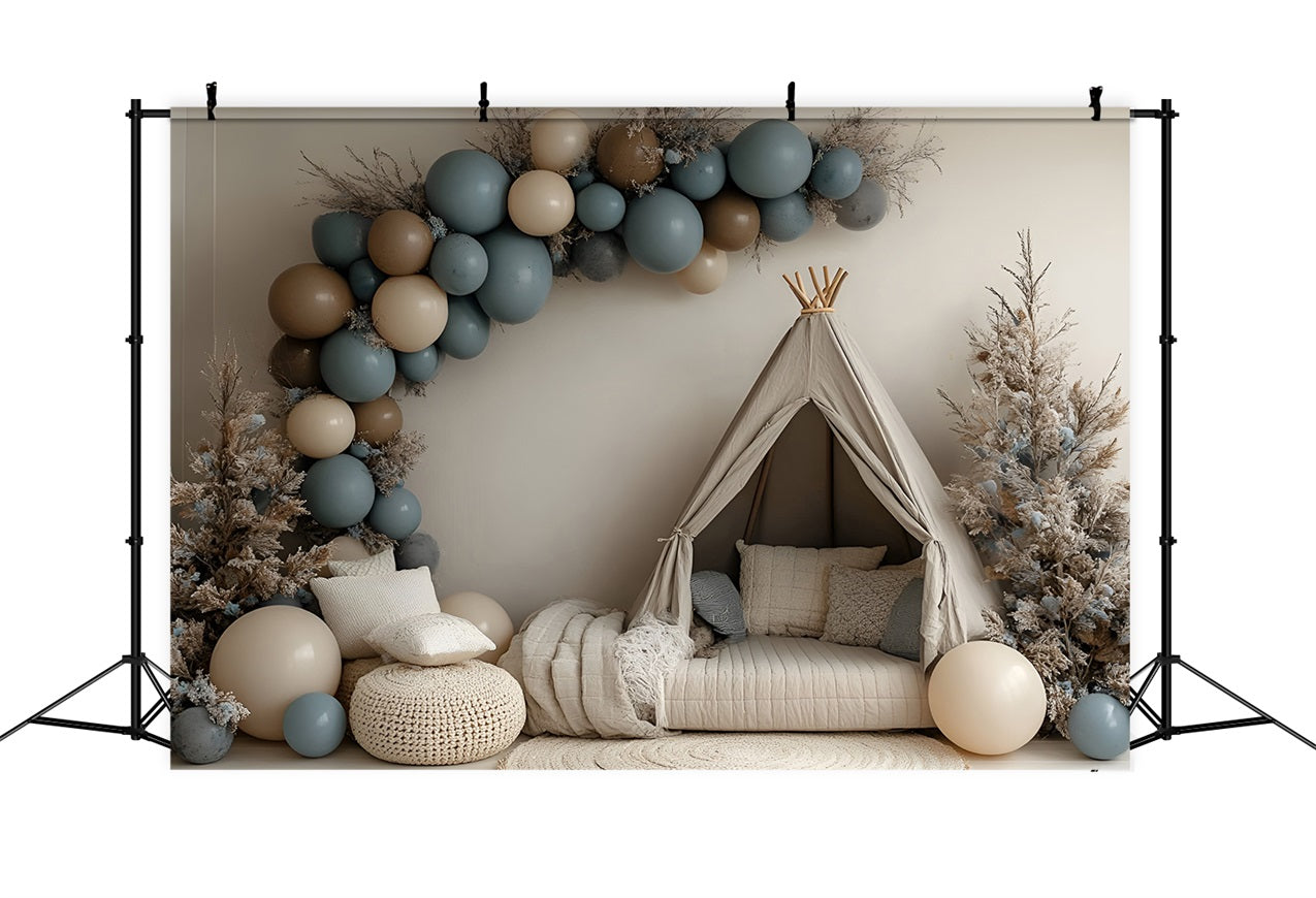 Boho Photography Backdrop Cozy Tent Winter Balloon Backdrop UK CSH4-137