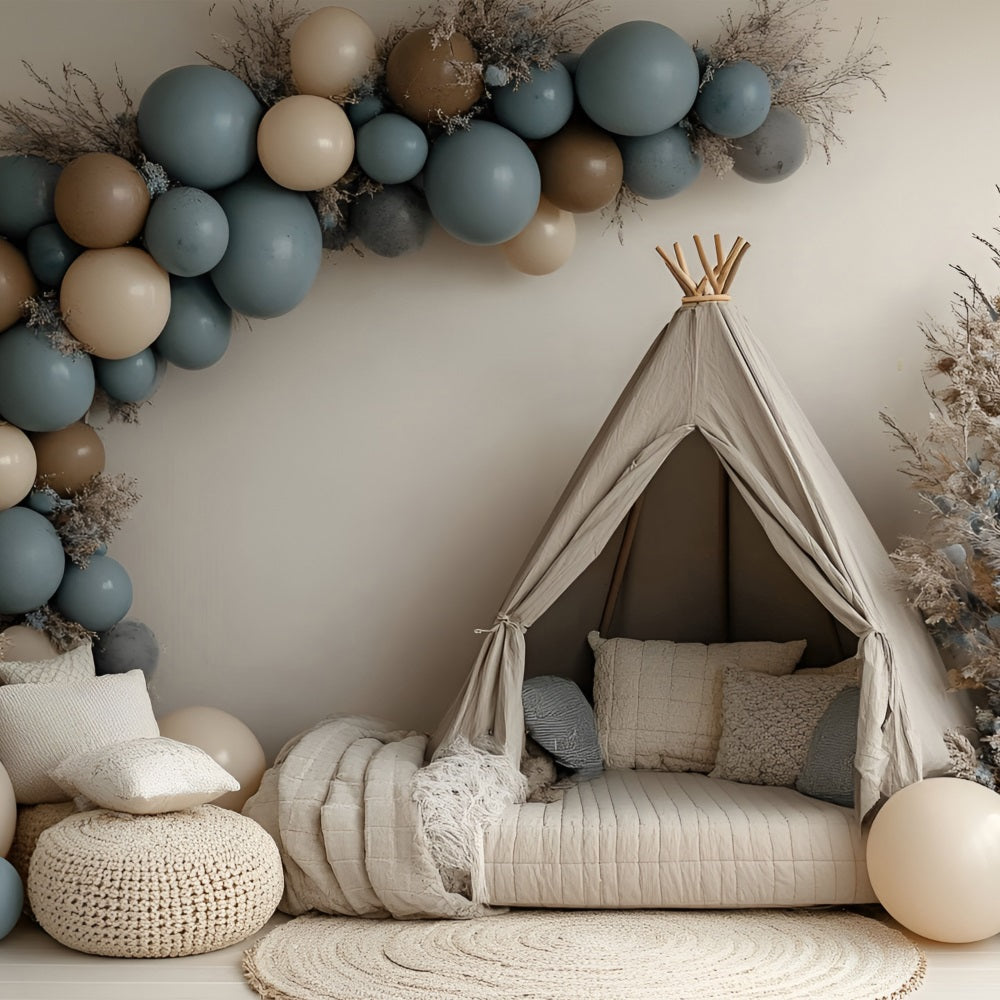 Boho Photography Backdrop Cozy Tent Winter Balloon Backdrop UK CSH4-137