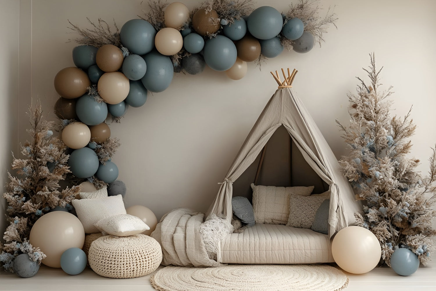 Boho Photography Backdrop Cozy Tent Winter Balloon Backdrop UK CSH4-137